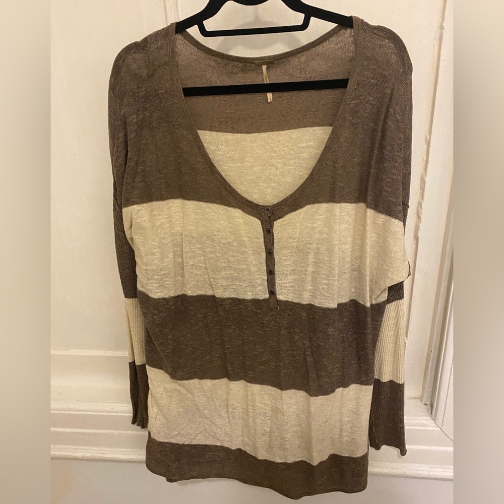 Free People Slouchy Striped Light Sweater